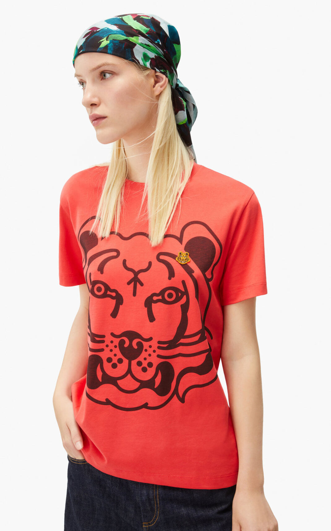 Camiseta Kenzo K Tiger loose fitting Feminino - Vermelhas | 268SCQMAZ